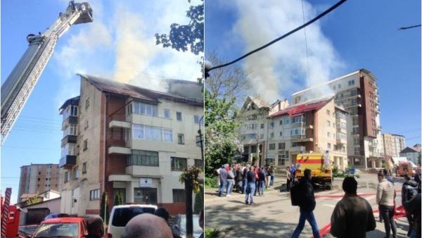 Suceava: Incendiu la un bloc din Rădăuți