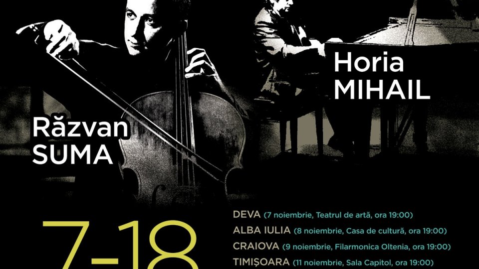 Violoncelistul Răzvan Suma şi pianistul Horia Mihail în turneu naţional cu Vă place Schu...?